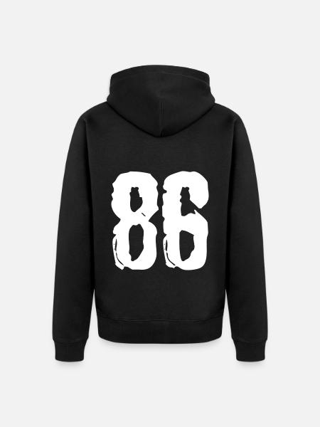 86 number jersey - Unisex Premium Organic Zip Hoodie - black