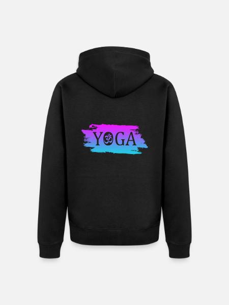 yoga om namaste - Unisex Premium Bio Zip Hoodie - Schwarz
