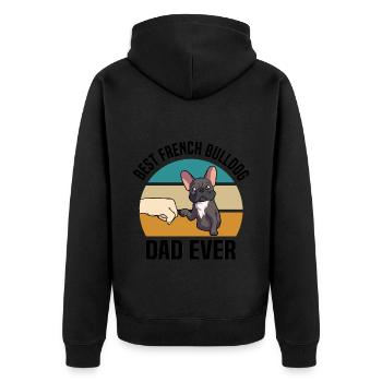 Français Bouledogue - Veste à capuche bio Premium Unisexe - noir - Dos - Nico (187cm)