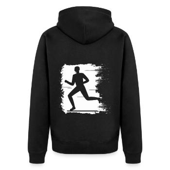 Jogging - Running Running Man Fitness - Veste à capuche bio Premium Unisexe - noir - Dos - Nico (187cm)