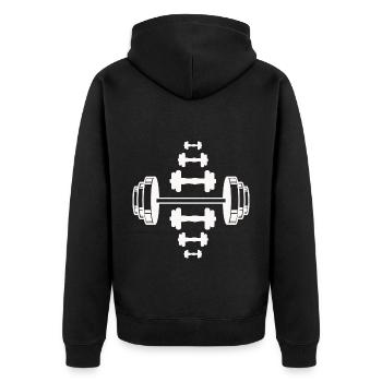 Musculation - Haltérophilie Fitness Workout Gym - Veste à capuche bio Premium Unisexe - noir - Dos - Nico (187cm)