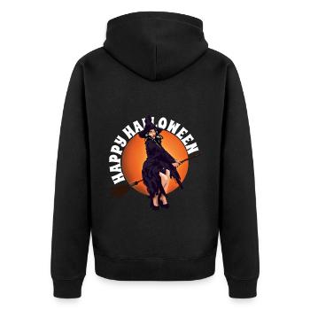 Joyeux Halloween Scary Lady Witchcraft Balai - Veste à capuche bio Premium Unisexe - noir - Dos - Nico (187cm)