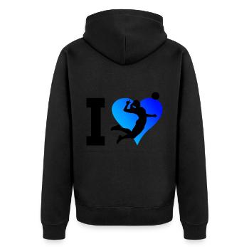 Volleyball masculin Volleyball féminin Spi - Veste à capuche bio Premium Unisexe - noir - Dos - Nico (187cm)
