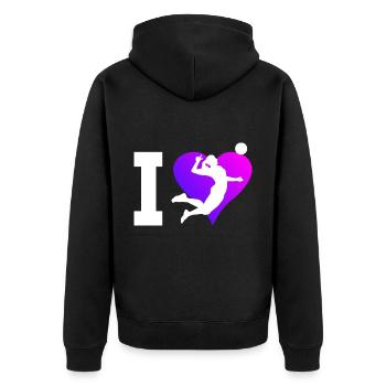 Volleyball Volleyball féminin Hommes - Veste à capuche bio Premium Unisexe - noir - Dos - Nico (187cm)