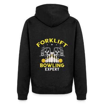 Warehouse drivers and warehouse workers for forklifts - Unisex Premium Organic Zip Hoodie - black - Back - Nico (187cm)
