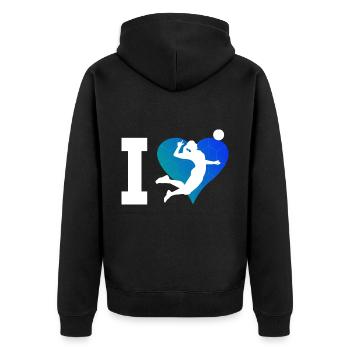 Volleyball masculin Volleyball féminin Spi - Veste à capuche bio Premium Unisexe - noir - Dos - Nico (187cm)