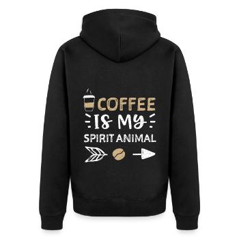 Le café est mon animal spirituel - Veste à capuche bio Premium Unisexe - noir - Dos - Nico (187cm)