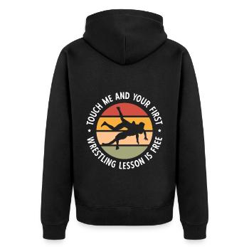 Grappling Martial Arts Wrestling - Unisex Premium Bio Zip Hoodie - Schwarz - Hinten - Nico (187cm)
