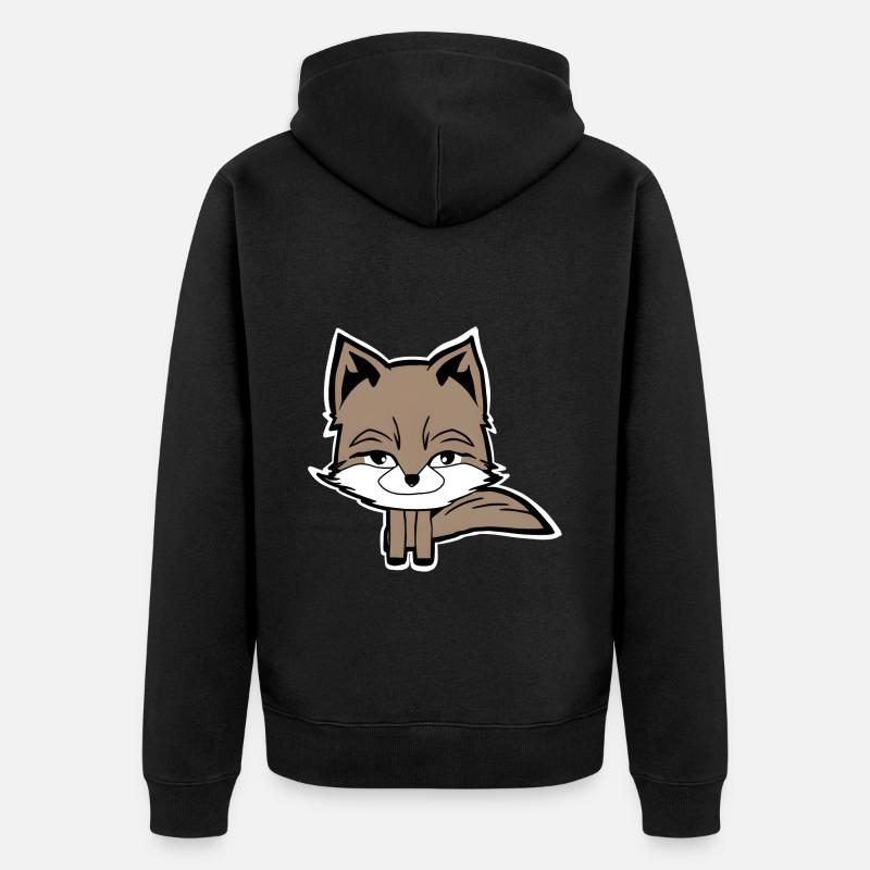 Renard - Veste à capuche bio Premium Unisexe - noir