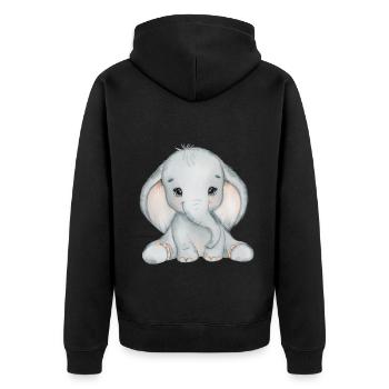 Elephant Family Mama Baby T-Shirt - Veste à capuche bio Premium Unisexe - noir - Dos - Nico (187cm)