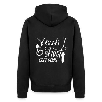 yes i can shoot arrows 4 - Unisex Premium Organic Zip Hoodie - black - Back - Nico (187cm)