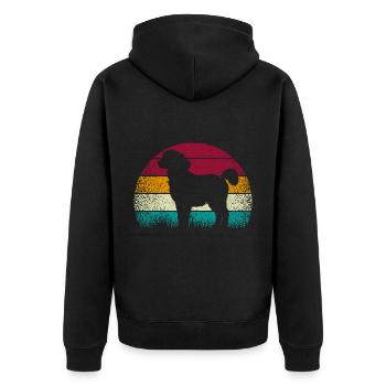 Standard Pyredoodle Vintage Retro - Unisex Premium Organic Zip Hoodie - black - Back - Nico (187cm)