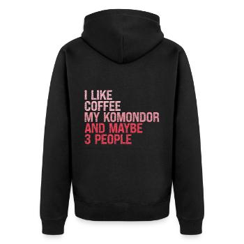 Komondor hongrois Maman Maman Maîtresse Dictons - Veste à capuche bio Premium Unisexe - noir - Dos - Nico (187cm)