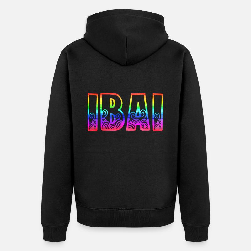 IBAI RS Arc-en-ciel - Veste à capuche bio Premium Unisexe - noir