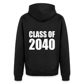 Class of 2040 - Unisex Premium Bio Zip Hoodie - Schwarz - Hinten - Nico (187cm)