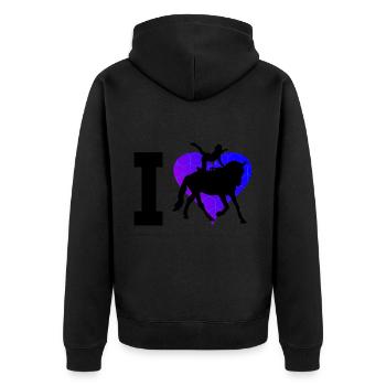 Body Control Men's Equine Gymnastics - Unisex Premium Organic Zip Hoodie - black - Back - Nico (187cm)