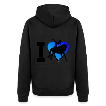Equestrian art, equestrian performance, men's acrobatics, on d - Unisex Premium Organic Zip Hoodie - black - Back - Nico (187cm)