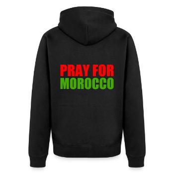 Pray for morocco - Veste à capuche bio Premium Unisexe - noir - Dos - Nico (187cm)