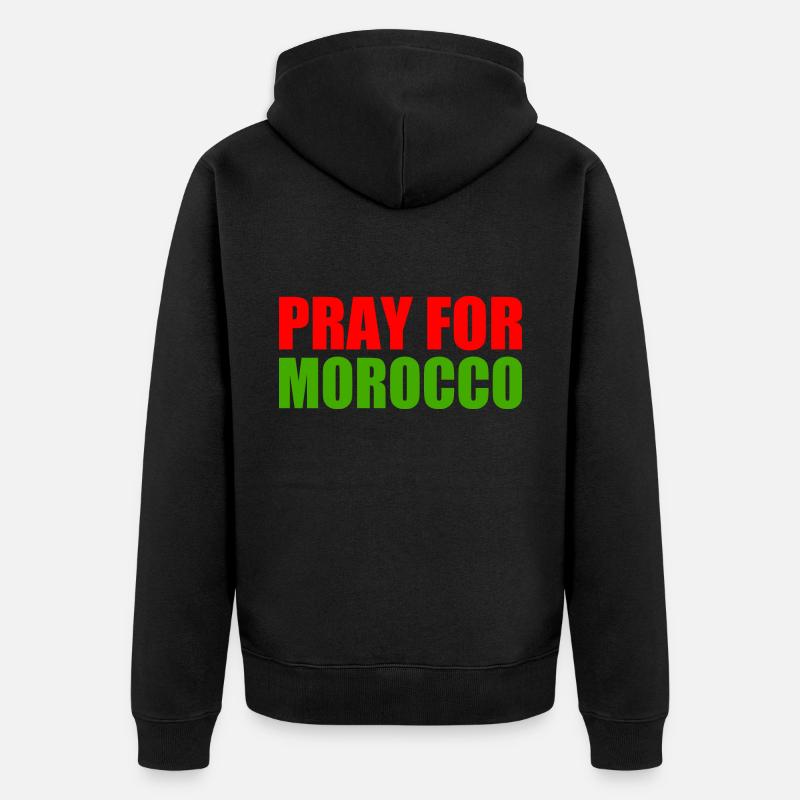 Pray for morocco - Veste à capuche bio Premium Unisexe - noir