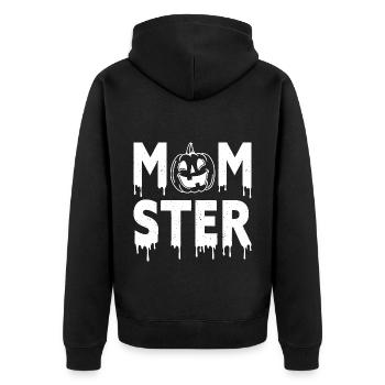 Halloween Costume Pumpkin Skeleton Horror Ghost - Unisex Premium Organic Zip Hoodie - black - Back - Nico (187cm)