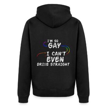 Je suis tellement gay que je ne peux même pas conduire droit 3 - Veste à capuche bio Premium Unisexe - noir - Dos - Nico (187cm)