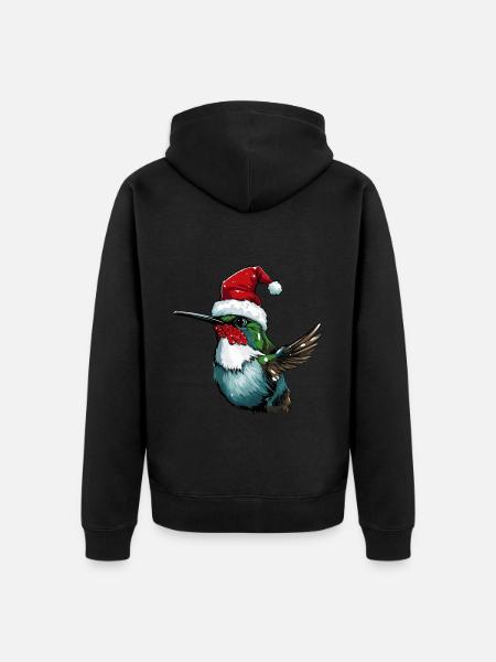 Kolibri Vogel Weihnachten Tier - Unisex Premium Bio Zip Hoodie - Schwarz