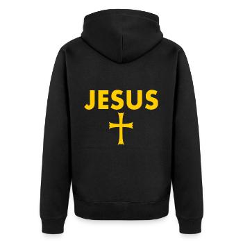 Croix de Jésus - Veste à capuche bio Premium Unisexe - noir - Dos - Nico (187cm)