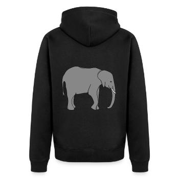 Elephant Elephant Mom Dad - Unisex Premium Organic Zip Hoodie - black - Back - Nico (187cm)