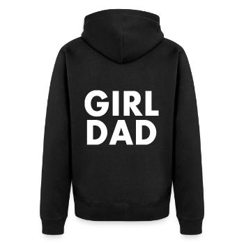 Girl dad - Unisex Premium Bio Zip Hoodie - Schwarz - Hinten - Nico (187cm)