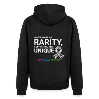 La sensibilisation aux maladies rares au service de l’unique - Veste à capuche bio Premium Unisexe - noir - Dos - Nico (187cm)