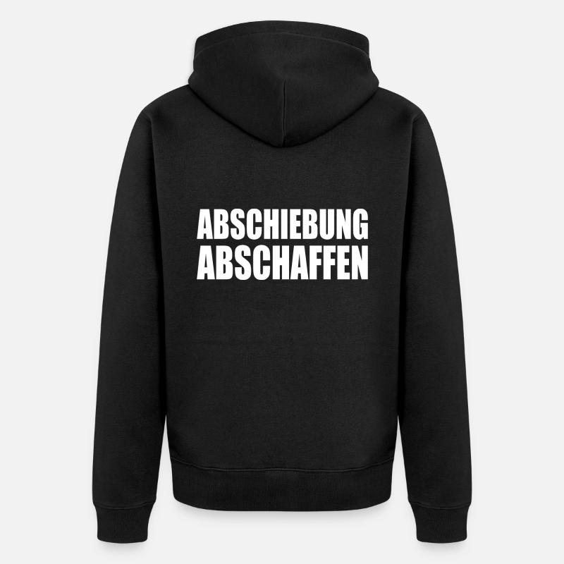 abschiebung abschaffen - Unisex Premium Bio Zip Hoodie - Schwarz