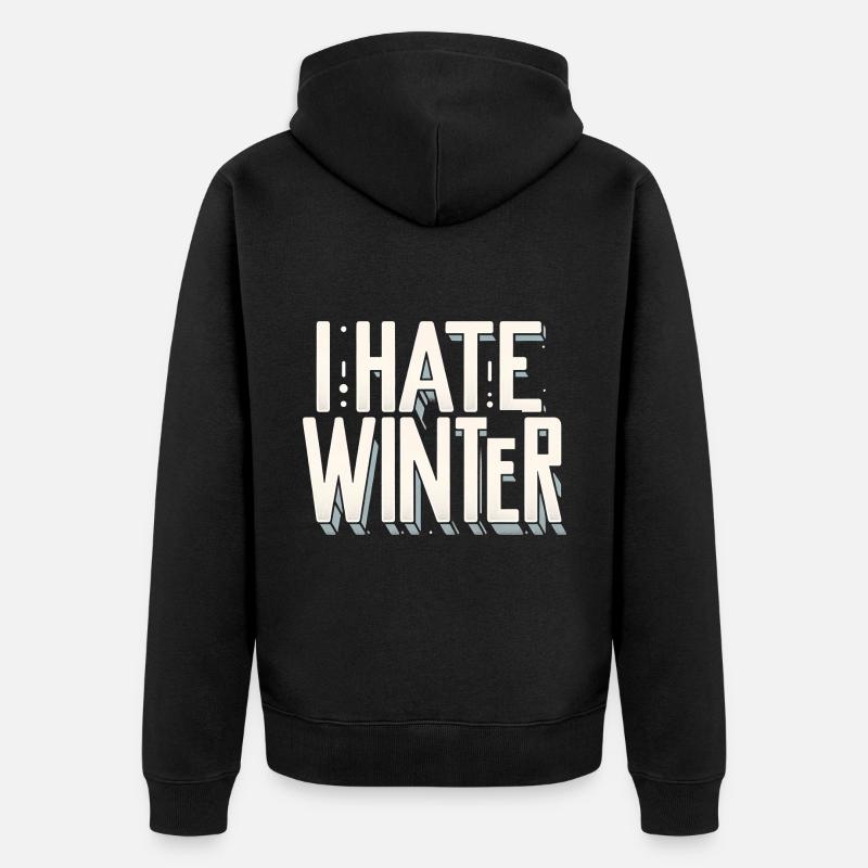 I Hate Winter 10 - Unisex Premium Bio Zip Hoodie - Schwarz