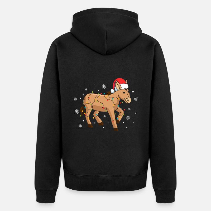 Âne Noël - Veste à capuche bio Premium Unisexe - noir