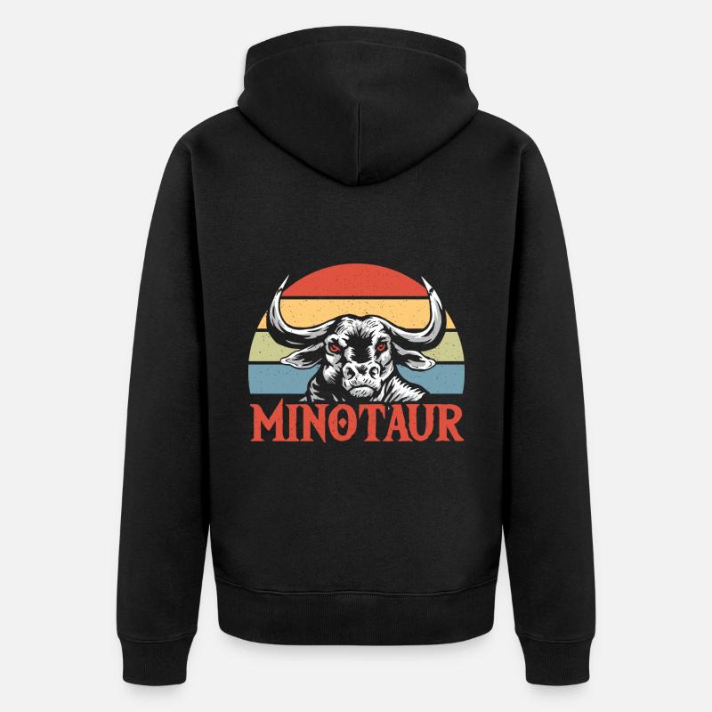 Halbbull-Minotaurus-Geschenk - Unisex Premium Bio Zip Hoodie - Schwarz
