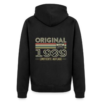 Original 1989 Jahrgang Retro Geburtstag Vintage - Unisex Premium Organic Zip Hoodie - black - Back - Nico (187cm)