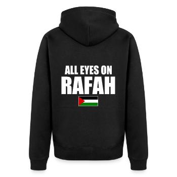 all eyes on rafah - Veste à capuche bio Premium Unisexe - noir - Dos - Nico (187cm)