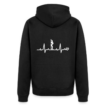 Pole dance heart rate ECG heartline heartbeat - Unisex Premium Organic Zip Hoodie - black - Back - Nico (187cm)