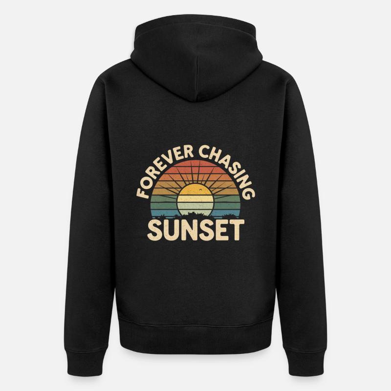 Forever Chasing Sunset 19 - Unisex Premium Bio Zip Hoodie - Schwarz
