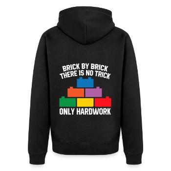 Brick Builder Toys Blocks Clamping Blocks Bricks - Unisex Premium Organic Zip Hoodie - black - Back - Nico (187cm)