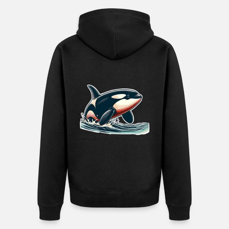 Orca Schwertwal - Unisex Premium Bio Zip Hoodie - Schwarz