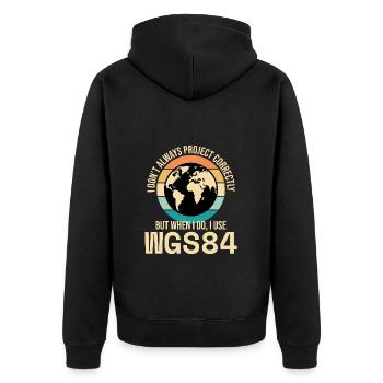 GIS-Kartierung Analyse von Geodaten Kartografie - Unisex Premium Bio Zip Hoodie - Schwarz - Hinten - Nico (187cm)