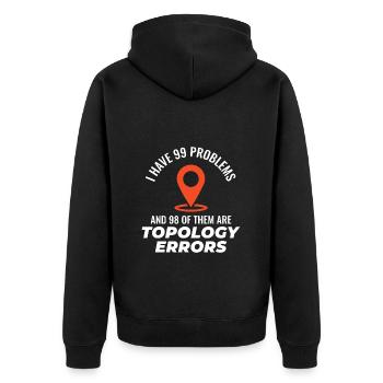 Topologiefehler GIS-Kartierung Humor Kartografie - Unisex Premium Bio Zip Hoodie - Schwarz - Hinten - Nico (187cm)