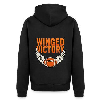 Winged Victory – Ballon de football avec des ailes - Veste à capuche bio Premium Unisexe - noir - Dos - Nico (187cm)