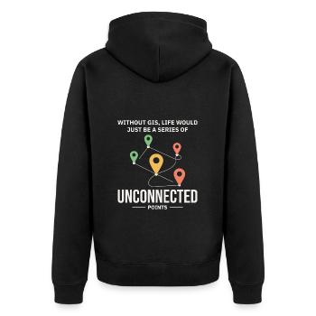 GIS Analyse von Karten ohne verbundene Punkte - Unisex Premium Bio Zip Hoodie - Schwarz - Hinten - Nico (187cm)