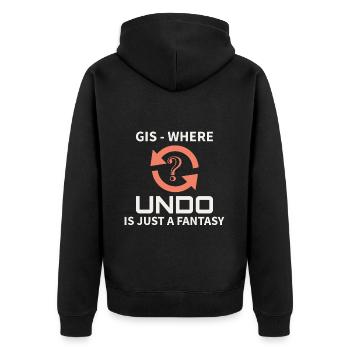 GIS Undo Fantasy Data Mapping Errors - Unisex Premium Bio Zip Hoodie - Schwarz - Hinten - Nico (187cm)