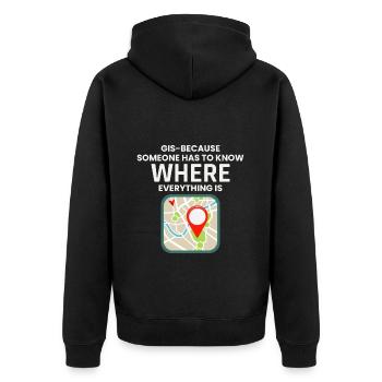 SIG où tout est localisation sur la carte - Veste à capuche bio Premium Unisexe - noir - Dos - Nico (187cm)