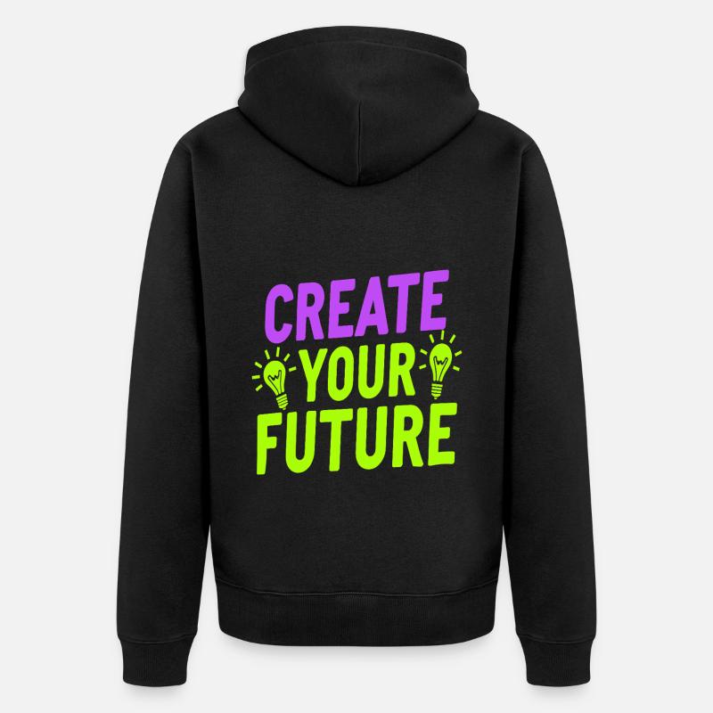 Create Your Future Glühbirne - Unisex Premium Bio Zip Hoodie - Schwarz