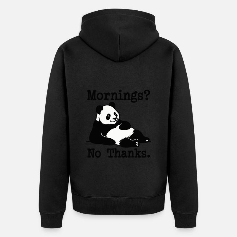Matin? Non merci Panda - Veste à capuche bio Premium Unisexe - noir