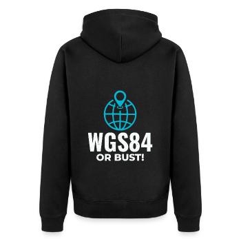 GIS Analyst WGS84 Système de coordonnées du globe - Veste à capuche bio Premium Unisexe - noir - Dos - Nico (187cm)