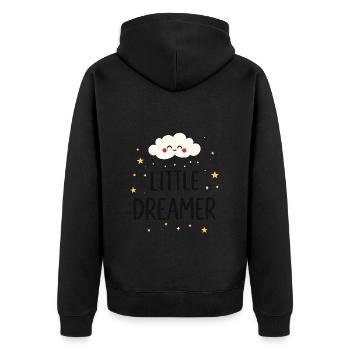 Little Dreamer Cloud Stars - Unisex Premium Organic Zip Hoodie - black - Back - Nico (187cm)